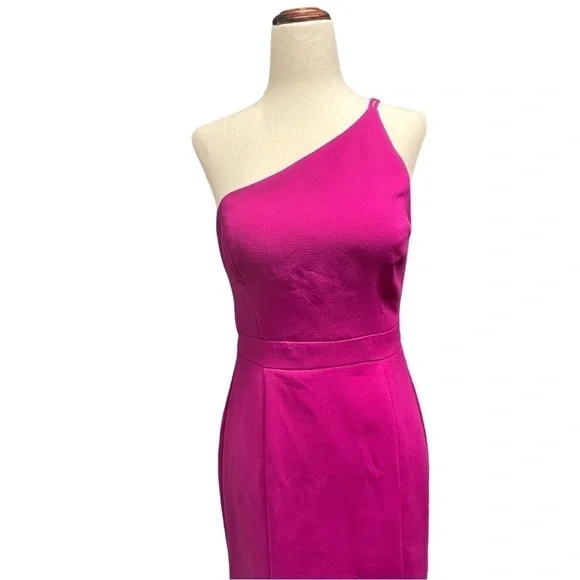 Xscape One Shoulder Evening Gown Pink Size 2 - Picture 4 of 16